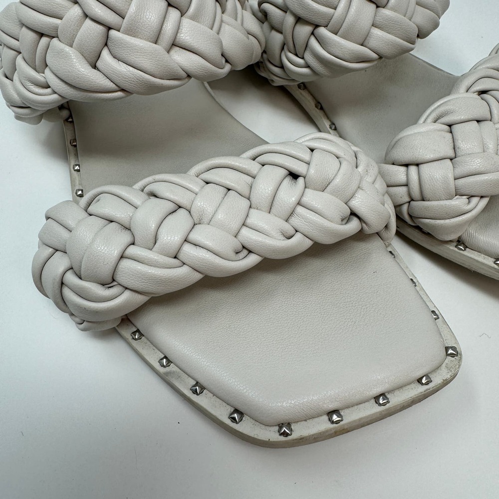 Steve Madden Women's 8.5 White Braided Leather Sandal